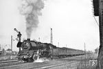 03 2126 verlässt mit P 500 den Bahnhof Taucha an der Bahnstrecke Leipzig - Eilenburg. (14.03.1973) <i>Foto: Joachim Claus</i>