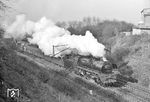 41 1260 (Bw Saalfeld) bei Leipzig-Gohlis mit einem Personenzug aus Zeitz auf dem Weg zum Hauptbahnhof. (14.03.1973) <i>Foto: Joachim Claus</i>