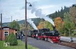 Die Reichsbahnvarainte der IV K in Form von 99 1590 und 99 1568 bei der Festveranstaltung in Steinbach. (30.09.2017) <i>Foto: Joachim Schmidt</i>