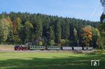Die Reichsbahn-Variante mit 99 1590 auf dem Weg nach Steinbach. (30.09.2017) <i>Foto: Andreas Höfig</i>