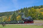 99 1590 auf dem Weg von Steinbach nach Jöhstadt. (30.09.2017) <i>Foto: Andreas Höfig</i>