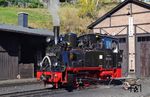 Zur Inbetriebnahme der 750-mm-spurigen Kreisbahn Rathenow – Paulinenaue am 2. April 1900 standen drei Lokomotiven zur Verfügung, die Krauss & Co in München im Jahre 1899 mit den Fabriknummern 4111 bis 4113 an den Kreis Westhavelland in Rathenow, dem Eigentümer dieser Kleinbahn, in der Bauart C n2t ausgeliefert hatte. Die Maschinen erhielten die Betriebsnummern 1 bis 3. Nach der Übernahme fast aller Privat- und Kleinbahnen in der sowjetisch besetzte Zone Deutschlands durch die Deutsche Reichsbahn am 1. April 1949 erhielt die Lok Nr. 3 die Betriebsnummer 99 4511. Offiziell wurde sie am 26.01.1972 abgestellt und am 05.11.1976 ausgemustert. Sicherlich wäre die Lok auch bald verschrottet worden, hätte nicht 1977 der Seniorchef des Holiday-Parks in Haßloch, Erich Schneider, sie für „Devisen“ in den Westen gebracht. (15.10.2017) <i>Foto: Andreas Höfig</i>