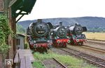 Im Bahnhof Orlamünde kam es zum Zusammentreffen von drei Loks mit der Ordnungsnummer "1182": 44 1182, 38 1182 und 41 1182. (05.09.1985) <i>Foto: Wolfgang Bügel</i>