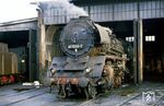 41 1055 wartet in der Einsatzstelle Göschwitz auf ihre nächsten Aufgaben. (19.04.1986) <i>Foto: Slg. Wolfgang Bügel</i>