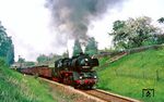 50 3666 mit Üg 70947 bei Oelsnitz in Sachsen. (17.05.1986) <i>Foto: Wolfgang Bügel</i>