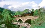 50 3646 mit Ng 64345 nach Annaberg auf der Zschopaubrücke bei Zschopau. (18.05.1986) <i>Foto: Wolfgang Bügel</i>