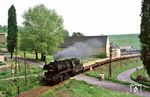 50 3657 (ex 50 1094) rollt mit Gag 56355 nach Glauchau durch Penig. (19.05.1986) <i>Foto: Wolfgang Bügel</i>