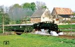 Ausfahrt des P 19645 nach Crottendorf aus Walthersdorf. (20.05.1986) <i>Foto: Wolfgang Bügel</i>