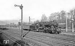 58 1246 im Bahnhof Schwarzenberg/Erzgeb. mit dem Nahgüterzug nach Johanngeorgenstadt. (02.1976) <i>Foto: Burkhard Wollny</i>