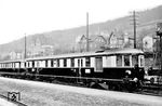 Werksprobefahrt des Wegmann-Dampftriebwagen "51 Kassel", aufgenommen in Hann Münden (vgl. Bild-Nrn. 27272 und 27273).  (1934) <i>Foto: RVM (Kreutzer)</i>