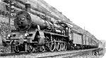 17 100 (Bw Wiesbaden) mit einem Personenzug unterwegs auf der linken Rheinstrecke bei Boppard.  (1927) <i>Foto: DLA Darmstadt (Maey)</i>