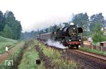 41 1180 mit dem Frühpersonenzug P 6005 von Jena West nach Gera bei Hermsdorf-Klosterlausnitz. (21.05.1986) <i>Foto: Wolfgang Bügel</i>