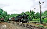 50 3657 fährt mit Ng 65323 (St. Egidien - Oelnitz) in Lichtenstein (Sachs) ein. (22.05.1986) <i>Foto: Wolfgang Bügel</i>