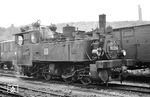 99 5714 der Bauart Mallet (B'B n4vt) wurde 1919 an die 1000 mm Schmalspurbahn Gera-Meuselwitz-Wuitzer Eisenbahn (GMWE) abgeliefert. Sie war dort bis 1968 im Einsatz. (27.06.1966) <i>Foto: Will A. Reed</i>