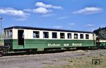 Salonwagen VB 50 der Brohltalbahn (ex VT 50 DWK, Baujahr 1925/Umbau 1986) in Engeln. (02.08.1986) <i>Foto: Ulrich Neumann</i>