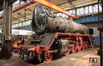 Die zum Verein Sächsischer Eisenbahnfreunde e.V., Schwarzenberg (Erzgebirge) gehörende 50 3616 im DLW Meiningen. (12.05.2018) <i>Foto: Joachim Schmidt</i>