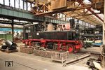 Die fast fertiggestellte 99 1568 der IG Preßnitztalbahn e.V. im Dampflokwerk Meiningen. (12.05.2018) <i>Foto: Joachim Schmidt</i>