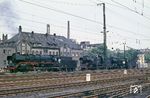 03 060 (Bw Berlin Ostbf) mit einer 65.10 und 03 236 (Bw Leipzig Hbf West) im Bw Leipzig Hbf West. (12.07.1967) <i>Foto: Robin Fell</i>