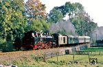 86 1501 mit P 19642 auf dem Rückweg nach Walthersdorf bei Crottendorf. (23.09.1986) <i>Foto: Wolfgang Bügel</i>
