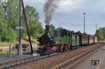 Der "Sachsenzug" P 602 mit IV K 145 (99 555) im Bahnhof Olbersdorf Oberdorf. (05.08.2018) <i>Foto: Andreas Höfig</i>