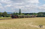Der "Reichsbahnzug" P 306 mit 99 731 kurz vor Jonsdorf. (05.08.2018) <i>Foto: Andreas Höfig</i>