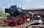 50 3610 der Wedler & Franz GbR Lokomotivdienstleistungen (Potsdam) auf der Drehscheibe im Sächsischen Eisenbahn-Museum Chemnitz-Hilbersdorf. Die Lok enstand 1960 aus der 1941 bei Schichau gebauten 50 1768, die ab 23.04.1941 fabrikneu dem Bw Allenstein/Ostpreußen zugeteilt worden war. (19.08.2018) <i>Foto: Andreas Höfig</i>