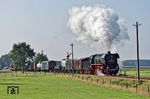 44 1593 mit einem Fotogüterzug auf der Veluwsche Stoomtrein Maatschappij (VSM) bei Beekbergen/NL. (02.09.2018) <i>Foto: Marcus Henschel</i>