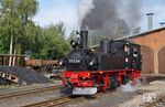 Die am 5. November 1912 in Dienst gestellte 99 584 erfreut sich auch nach 106 Jahren noch bester Gesundheit und war 2018 beim Bahnhofsfest in Mügeln dabei. (08.09.2018) <i>Foto: Andreas Höfig</i>