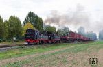 99 584 und 99 574 auf dem Weg nach Oschatz bei Naundorf. (09.09.2018) <i>Foto: Andreas Höfig</i>