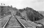 Für die Durchführung des Crashversuches, bei dem ein ausgemusterter VS 145 einen Hang hinabstürzen sollte, wurde auf freier Strecke extra eine "Entgleisungsweiche" eingebaut. (1937) <i>Foto: RVM</i>