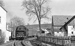 86 1591 rollt mit ihrem Personenzug nach Crottendorf ob. Bf durch Walthersdorf. (02.1976) <i>Foto: Burkhard Wollny</i>