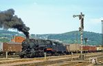 58 1345 steht vor einem Güterzug nach Schwarzenberg/Erzgeb. in Aue/Sachsen. (24.06.1976) <i>Foto: Lutz Hornung</i>