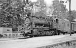 92 2903 (Henschel, Baujahr 1940, ex Görlitzer Kreisbahn 183) in Königshain-Hochstein. Die Lok wurde 1970 ausgemustert. (24.07.1968) <i>Foto: Gerhard Moll</i>
