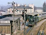 50 3551 (Bw Nossen) vor einem Personenzug in Döbeln Hbf. (1982) <i>Foto: Karsten Risch</i>