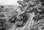 41 1138 verlässt mit einem Güterzug den Bahnhof Stendal in Richtung Magdeburg. Das Bild "durch die Büsche" war kein Zufall, sollte es doch die Militärfahrzeuge mit dem üblichen Begleitpersonal im Zug verdecken, was ansonsten schnell unangenehm hätte werden können. (30.08.1976) <i>Foto: Joachim Schmidt</i>