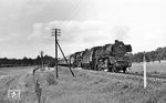 41 1061 mit einer unbekannten Schwesterlok auf dem eingleisigen Streckenabschnitt zwischen Demmin und Neubrandenburg. (07.1976) <i>Foto: Burkhard Wollny</i>