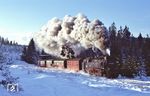 99 7239 unterwegs im winterlichen Rappbodetal südlich von Benneckenstein (Harz). (02.1994) <i>Foto: Günter Hauthal</i>