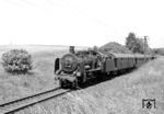 38 3136 mit einem Personenzug bei Bergen auf Rügen. (06.07.1968) <i>Foto: Will A. Reed</i>