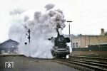 23 1008 (Bw Schwerin) verlässt mit einem "Interzonenzug" den Lübecker Hauptbahnhof. (1966) <i>Foto: Jörg Schulze</i>