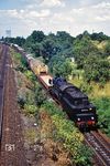 52 5931 (BMAG, Baujahr 1943) auf dem Weg zum Güterbahnhof Oderbrücke in Frankfurt/Oder. (05.07.1977) <i>Foto: Dr. Uwe Knoblauch</i>