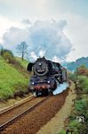 41 1125 vom Bw Neubrandenburg beschleunigt den Ng 61533 kurz hinter Burg Stargard. (15.10.1977) <i>Foto: Dr. Uwe Knoblauch</i>