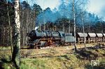 50 3623 (ex 50 824) mit einem Güterzug nördlich von Haldensleben nahe der Awanst Bülstringen. (04.1978) <i>Foto: Dr. Uwe Knoblauch</i>