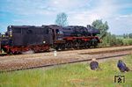 Pause für Personal und 50 0009 im Bahnhof Seehausen in der Uckermark, südlich von Prenzlau. (03.07.1977) <i>Foto: Dr. Uwe Knoblauch</i>