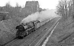 Die Wittenberger 03 2203, die seit Februar 1970 mit einem Ersatzkessel der 22 074 unterwegs war, mit P 3516 aus Halle/Saale am Grünauer Kreuz in Berlin. (04.1976) <i>Foto: Burkhard Wollny</i>