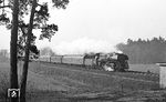 01 1515 strebt mit dem D 370 "Pannonia-Express" bei Golßen ihrem Ziel in Berlin entgegen. (04.1976) <i>Foto: Burkhard Wollny</i>