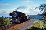 Dem Anlaß des höchsten DDR-Feiertags entsprechend geschmückt, ist die Schöneweider 52 8139 (ex 52 3209, Baujahr 1943) bei Berlin-Wuhlheide unterwegs. (07.10.1975) <i>Foto: Dr. Uwe Knoblauch</i>