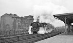 Mit voller Leistung versucht 03 2162 den D 565 nach Leipzig in Berlin-Rummelsburg auf Geschwindigkeit zu bringen. (12.1975) <i>Foto: Burkhard Wollny</i>
