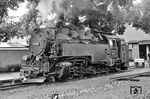 Porträtaufnahme der Neubaulok 99 238 (Baujahr 1956) in Wernigerode. (28.06.1966) <i>Foto: Will A. Reed</i>