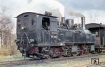 99 5903 mit einem Personenzug nach Gernrode in Sternhaus-Haferfeld.  (04.1963) <i>Foto: Gerhard Greß</i>
