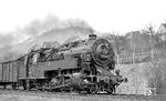 95 0028 - in persönlicher Pflege des Sonneberger Lokführers Wolfhard Bätz - mit P 18005 bei Saalfeld-Obernitz. (03.1977) <i>Foto: Burkhard Wollny</i>